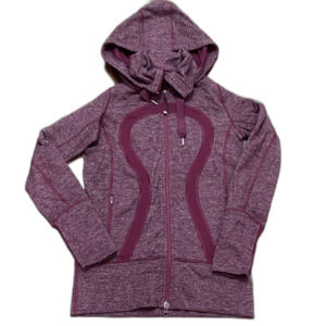 Lululemon Athletica Stride Heathered Purple Hooded Jacket Athleisure
